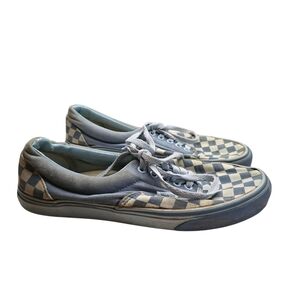 Vans Checkered Low Top Blue White Unisex Sneakers Men's 8.5 Women's 10